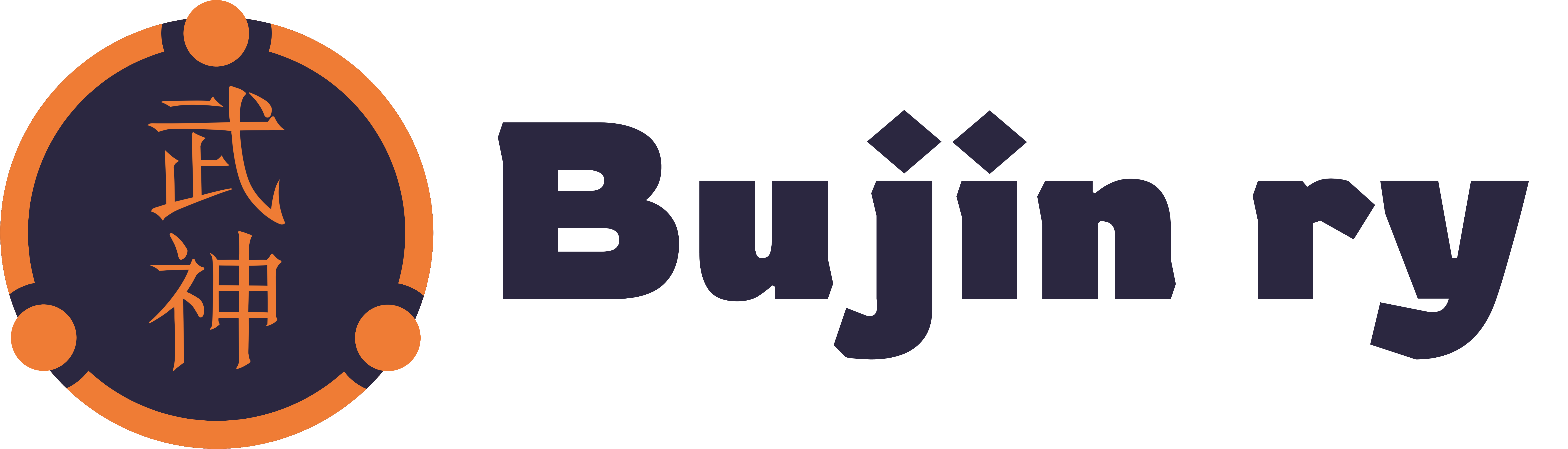 Bujin Ry:n teeman mukainen Bujinkan Budo Taijutsu -logo tekstillä